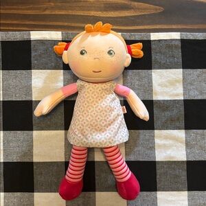 HABA Snug Up Roya 10" Soft Doll with Fuzzy Red Pigtails and Embroidered Face